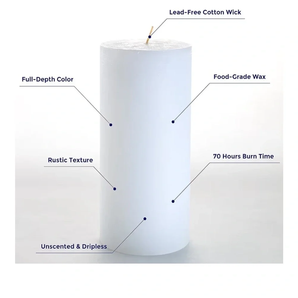 White Pillar Candles 045